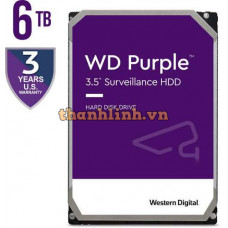 Ổ cứng WD64PURZ WD HDD Purple 6TB 3.5" SATA 3/ 256MB Cache/ 5640RPM (Màu tím)